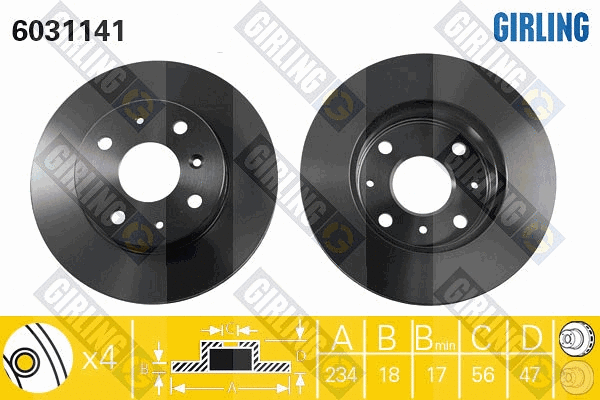 Disque de frein GIRLING 6031141