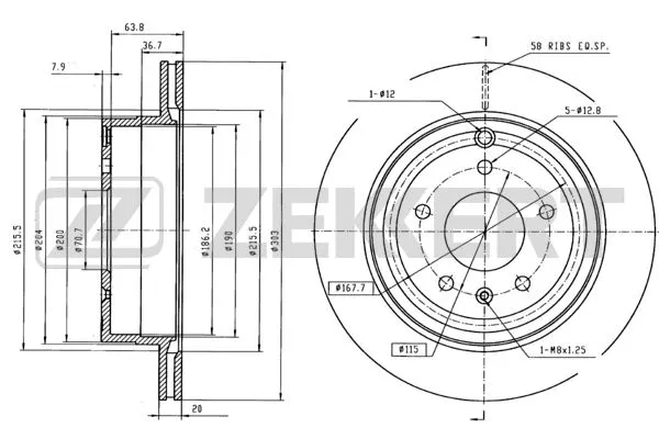 Disque de frein ZEKKERT BS-5269B