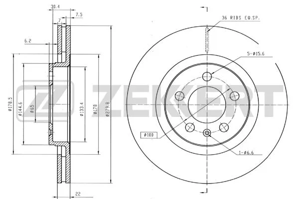 Disque de frein ZEKKERT BS-5251B