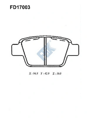 Kit de plaquettes de frein, frein à disque FBK FD17003