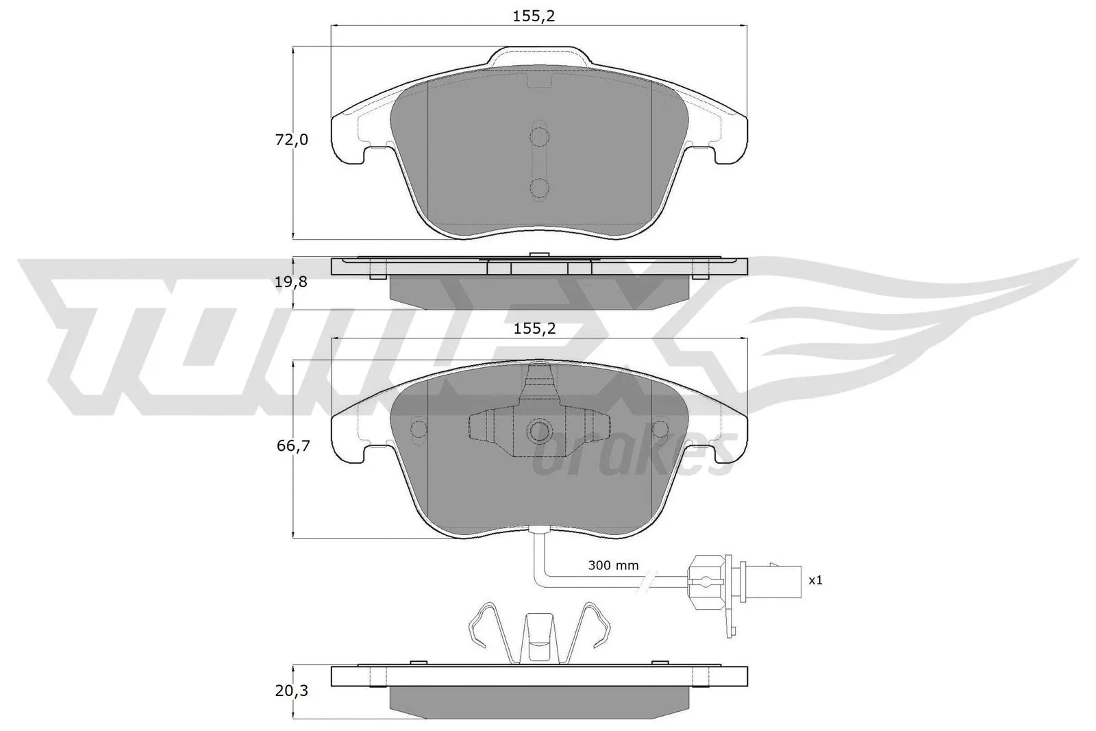 Kit de plaquettes de frein, frein à disque TOMEX Brakes TX 16-75