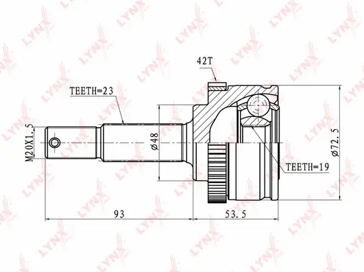 Jeu de joints, arbre de transmission LYNXAUTO CO-5773A