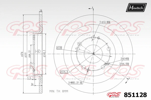 Disque de frein MAXTECH 851128