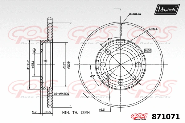Disque de frein MAXTECH 871071