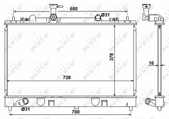 Radiateur, refroidissement du moteur NRF 53383