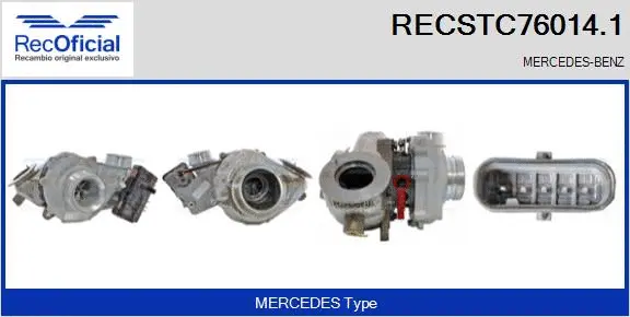 Turbocompresseur, suralimentation RECOFICIAL RECSTC76014.1