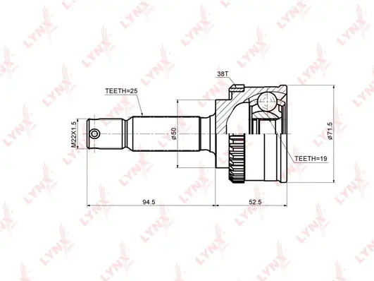 Jeu de joints, arbre de transmission LYNXAUTO CO-3610