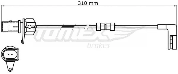 Contact d'avertissement, usure des plaquettes de frein TOMEX Brakes TX 31-39