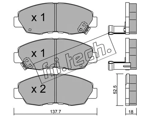 Kit de plaquettes de frein, frein à disque fri.tech. 393.0