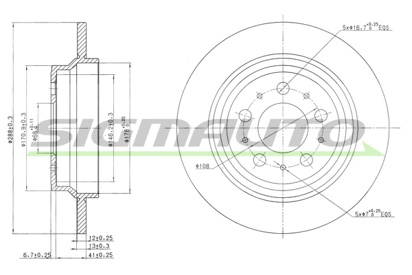Disque de frein SIGMAUTO DBB079S