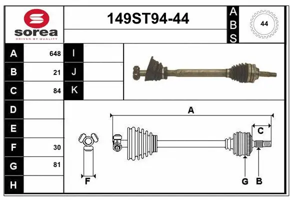 Arbre de transmission STARTCAR 149ST94-44