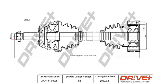 Arbre de transmission Dr!ve+ DP2110.10.0939