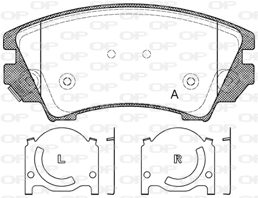 Kit de plaquettes de frein, frein à disque OPEN PARTS BPA1375.12
