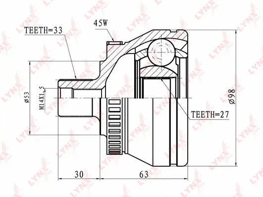Jeu de joints, arbre de transmission LYNXAUTO CO-1222A