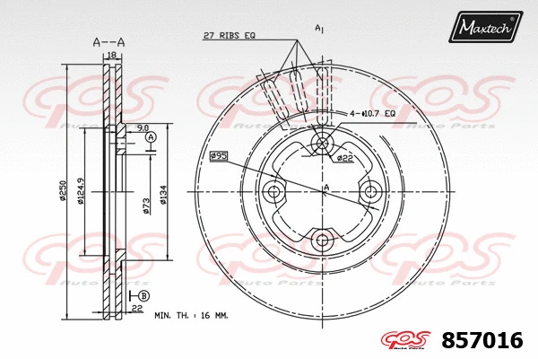 Disque de frein MAXTECH 857016