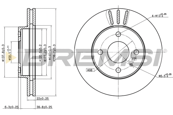 Disque de frein BREMSI CD6157V