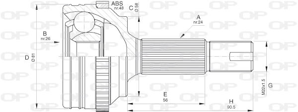 Jeu de joints, arbre de transmission OPEN PARTS CVJ5533.10