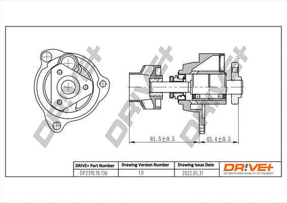Pompe à eau, refroidissement du moteur Dr!ve+ DP2310.10.136