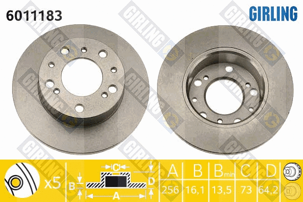 Disque de frein GIRLING 6011183
