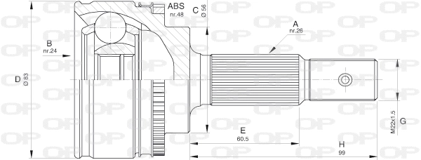 Jeu de joints, arbre de transmission OPEN PARTS CVJ5544.10