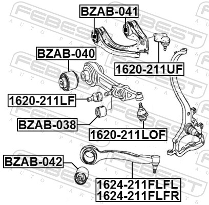 Bras de liaison, suspension de roue FEBEST 1624-211FLFL