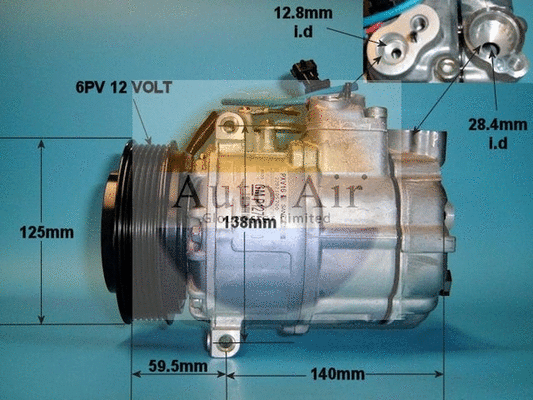 Compresseur, climatisation AUTO AIR GLOUCESTER 14-1207