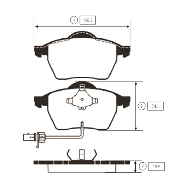 Kit de plaquettes de frein, frein à disque CTR GK1255