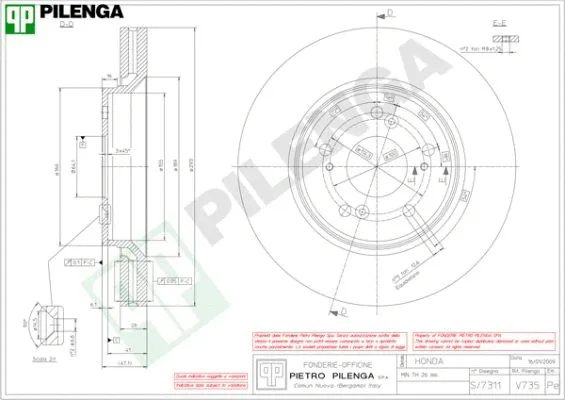 Disque de frein PILENGA V735