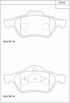 Kit de plaquettes de frein, frein à disque ASIMCO KD7313