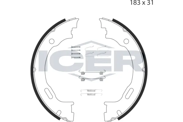 Jeu de mâchoires de frein, frein de stationnement ICER 79PB4006 C