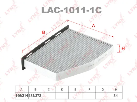 Filtre, air de l'habitacle LYNXAUTO LAC-1011-1C