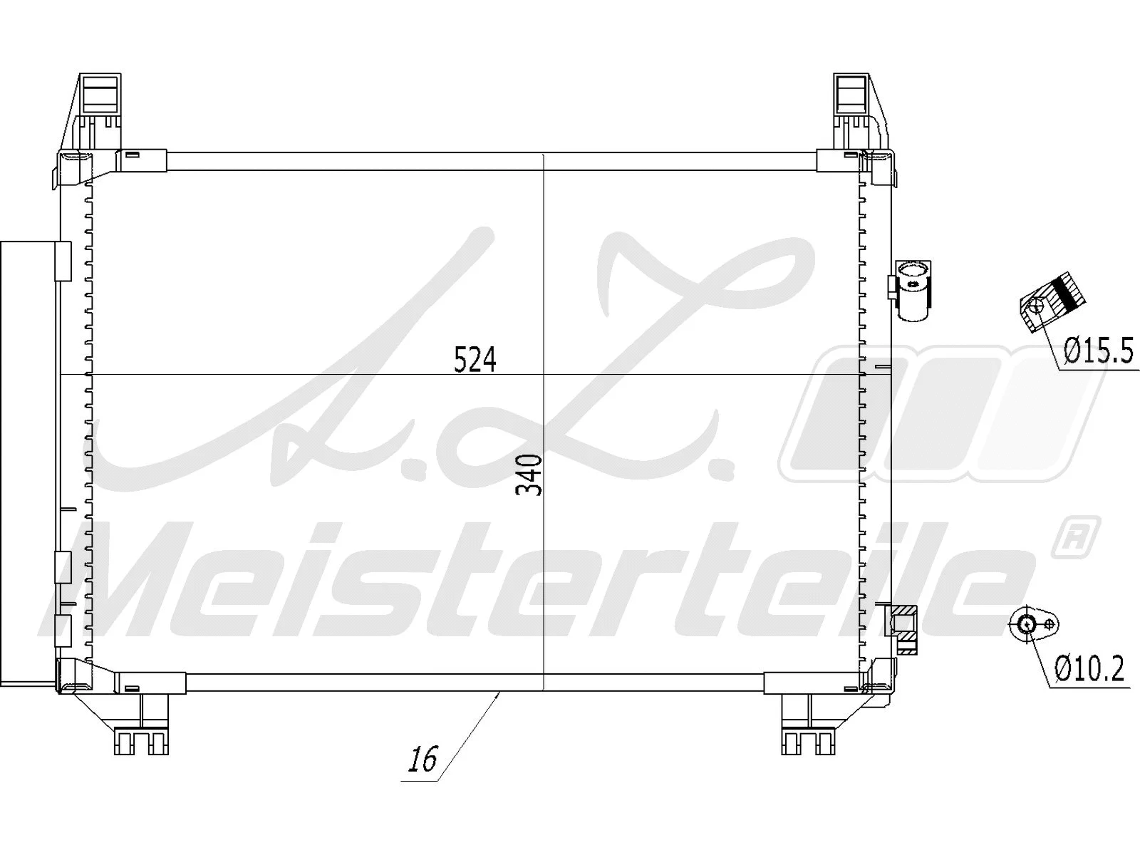 Condenseur, climatisation A.Z. Meisterteile AZMT-45-030-1358