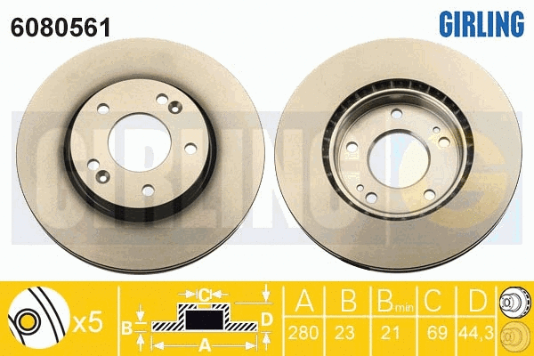Disque de frein GIRLING 6080561