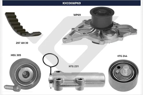 Pompe à eau + kit de courroie crantée HUTCHINSON KH 336WP69