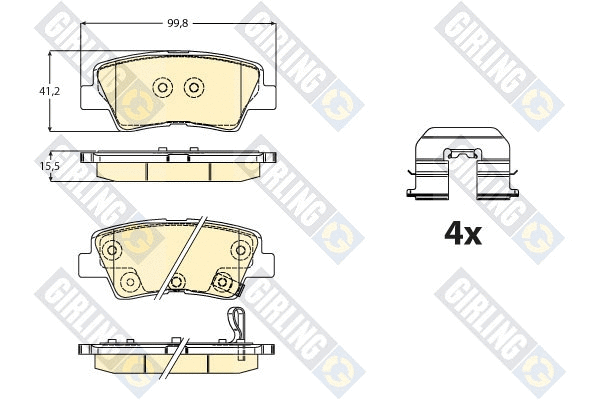 Kit de plaquettes de frein, frein à disque GIRLING 6121736