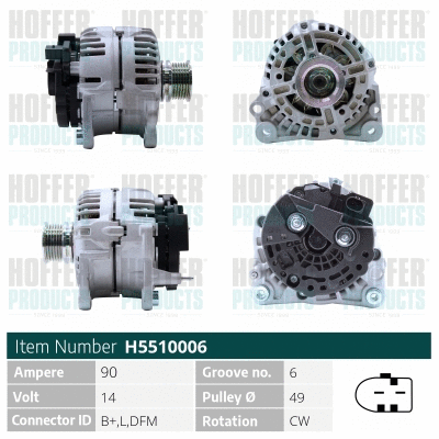 Alternateur HOFFER H5510006