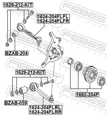 Bras de liaison, suspension de roue FEBEST 1624-204FLFL