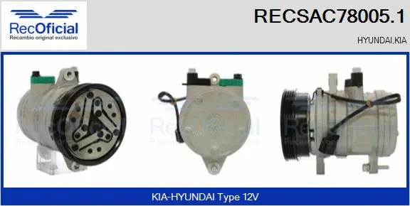 Compresseur, climatisation RECOFICIAL RECSAC78005.1