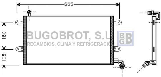Condenseur, climatisation BUGOBROT 62-VW5137