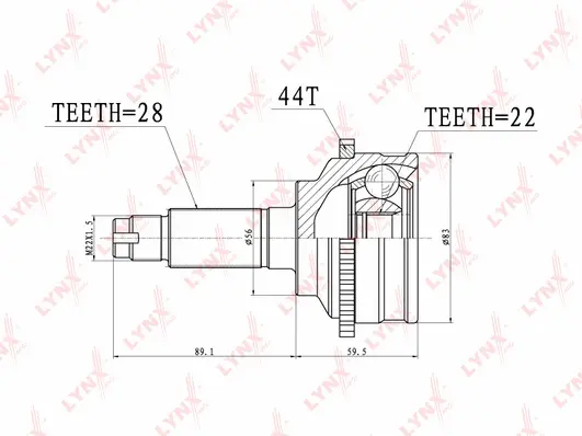 Jeu de joints, arbre de transmission LYNXAUTO CO-3630A