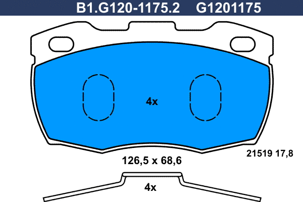 Kit de plaquettes de frein, frein à disque GALFER B1.G120-1175.2