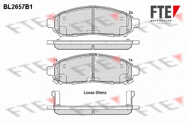 Kit de plaquettes de frein, frein à disque FTE 9010896