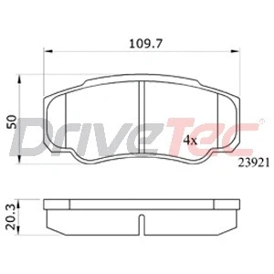 Kit de plaquettes de frein, frein à disque DriveTec DPAD1790