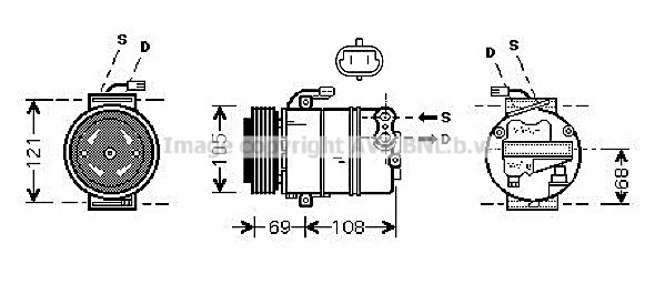 Compresseur, climatisation PRASCO OLK358
