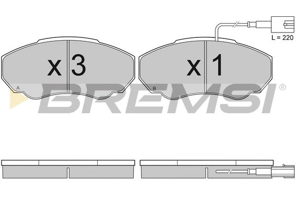Kit de plaquettes de frein, frein à disque BREMSI BP2997