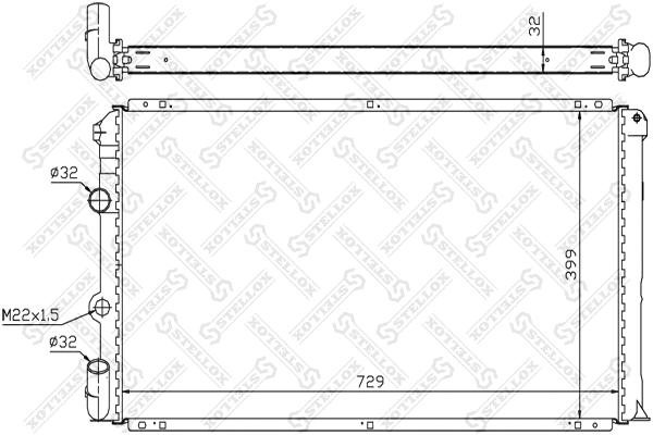 Radiateur, refroidissement du moteur STELLOX 10-26208-SX