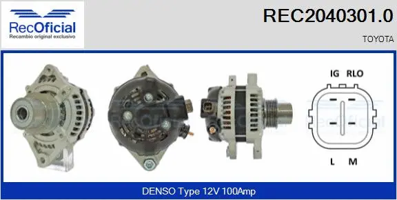 Alternateur RECOFICIAL REC2040301.0