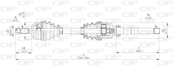 Arbre de transmission OPEN PARTS DRS6003.00