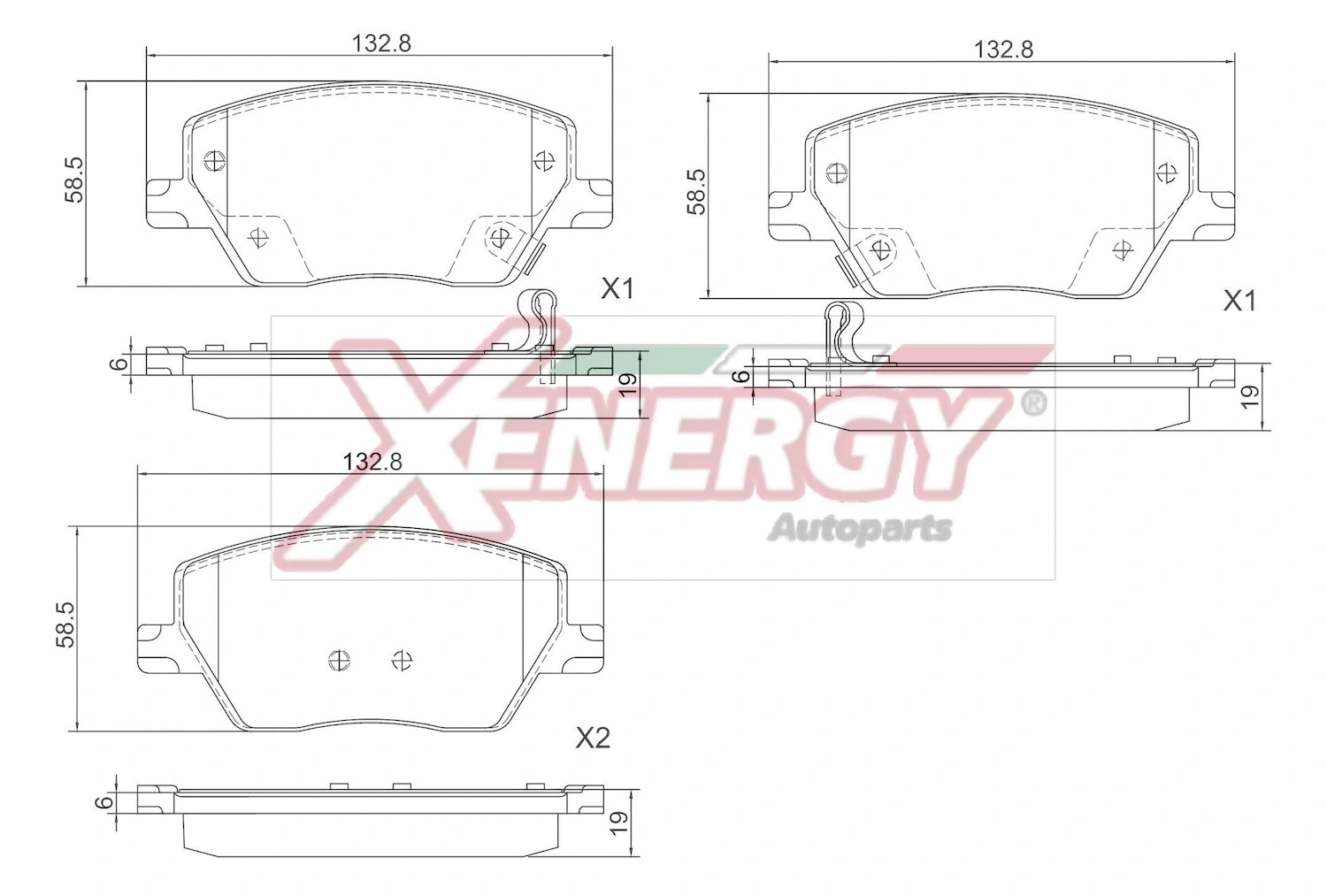 Kit de plaquettes de frein, frein à disque AP XENERGY X41417