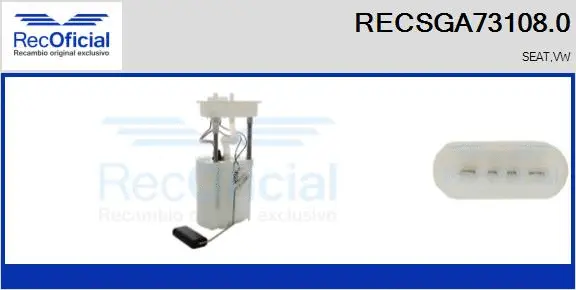 unité d'alimentation de carburant RECOFICIAL RECSGA73108.0